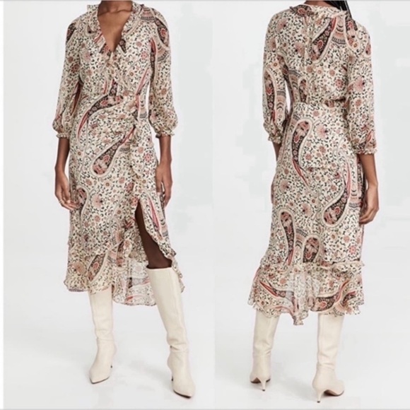 VERONICA BEARD Derby Silk Midi Dress Sz 00 - Picture 3 of 5